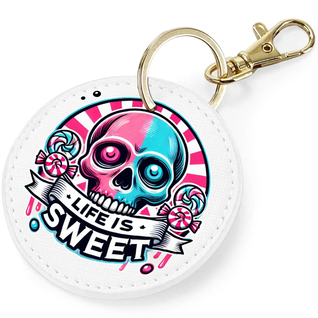 Candy Cabs Life Is Sweet 'Skull' (Stripes) Keyring Bag Charm