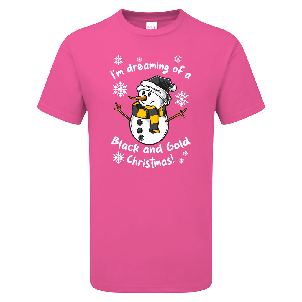 Wolverhampton Black & Gold Christmas Snowman Children's Tshirt