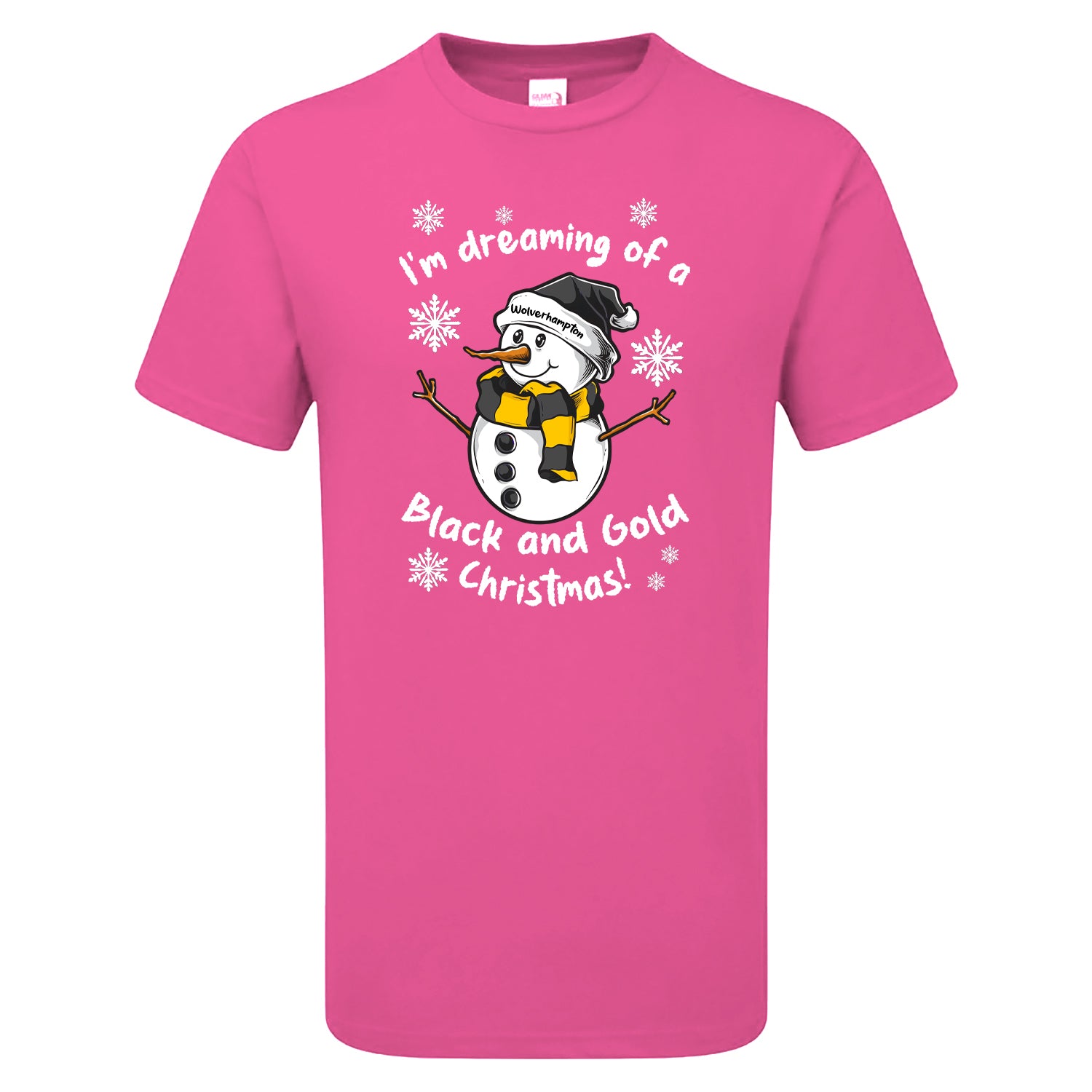 Wolverhampton Black & Gold Christmas Snowman Children's Tshirt