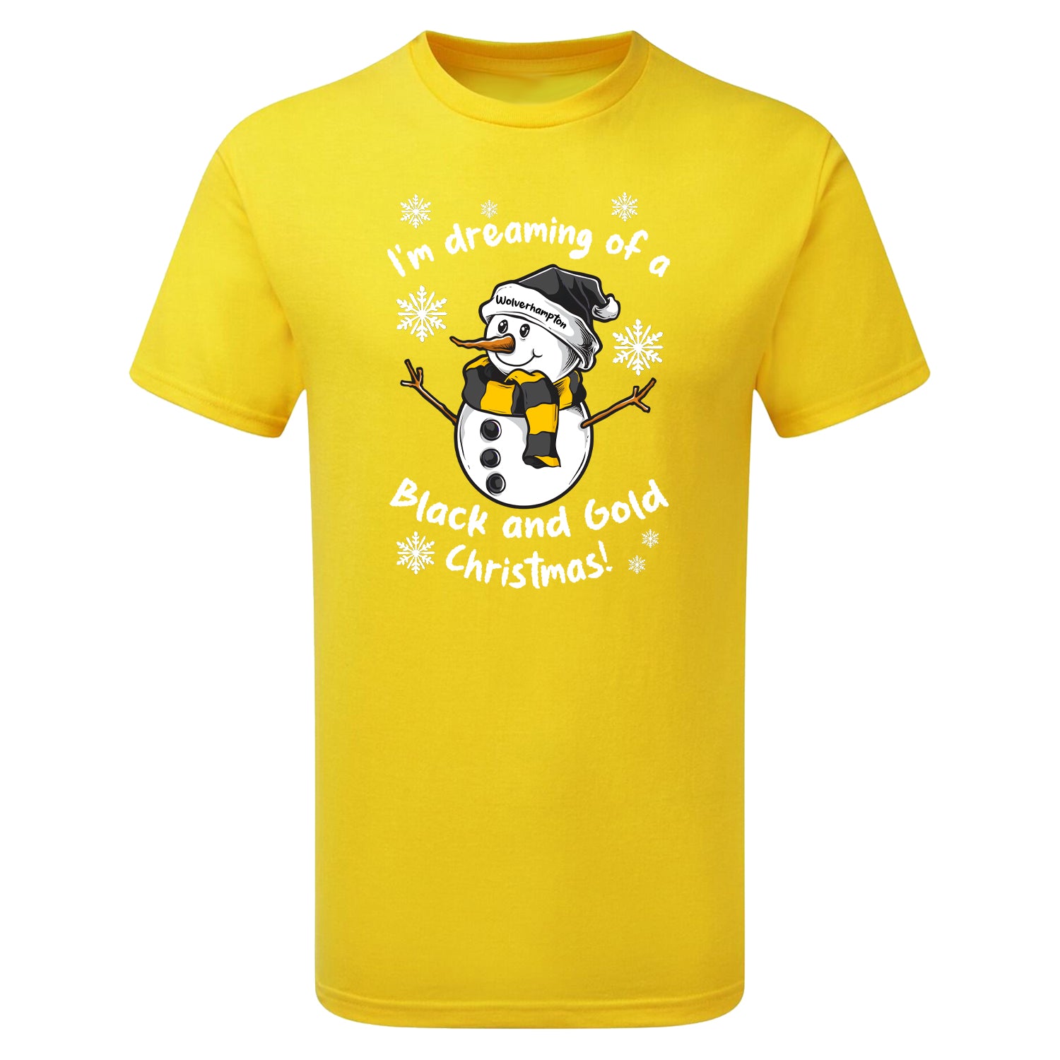 Wolverhampton Black & Gold Christmas Snowman Children's Tshirt