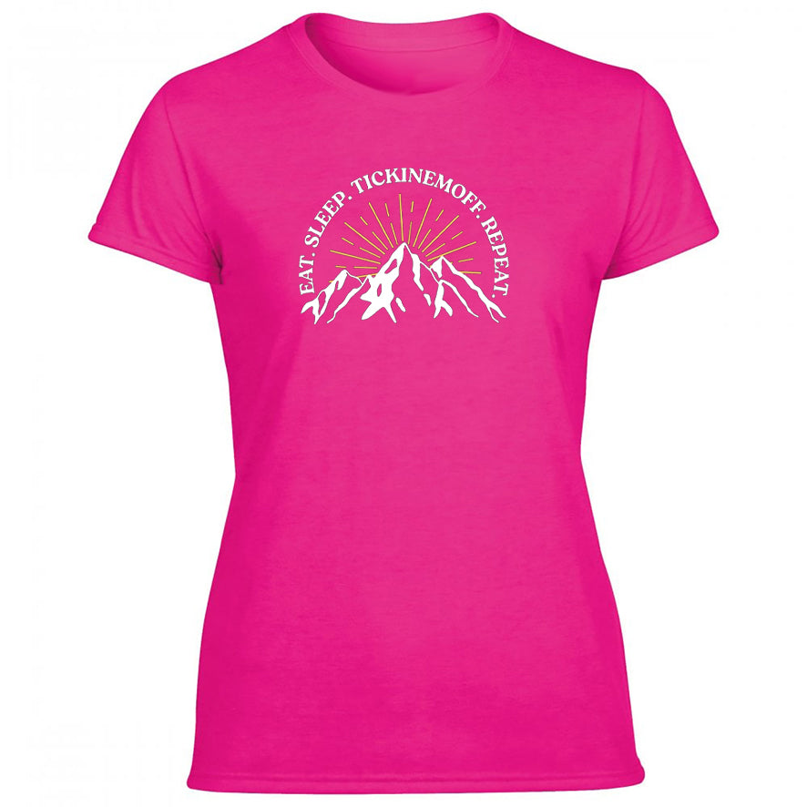 TickinEmOff Women's Tshirt (Eat. Sleep. TickinEmOff. Repeat.)
