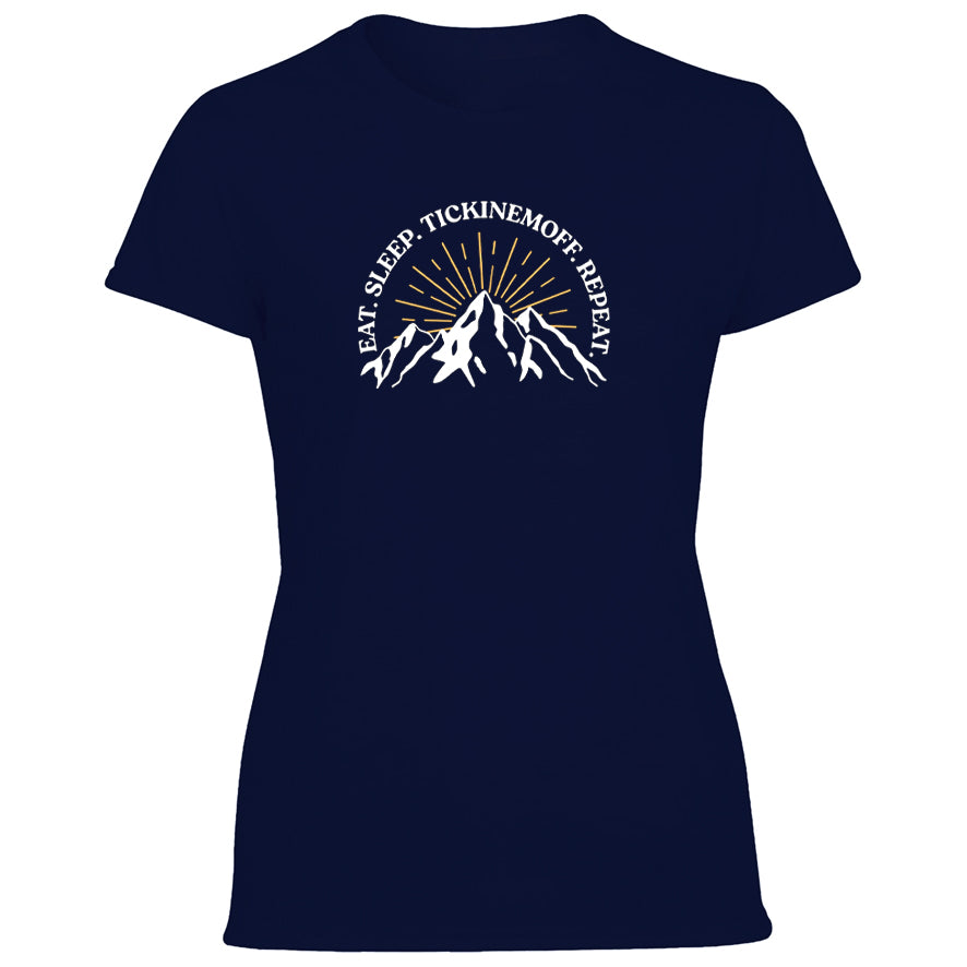 TickinEmOff Women's Tshirt (Eat. Sleep. TickinEmOff. Repeat.)