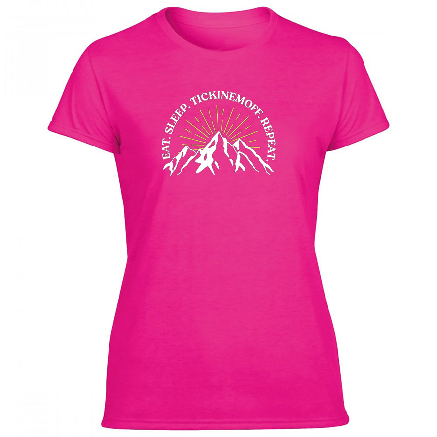 TickinEmOff Women's Tshirt (Eat. Sleep. TickinEmOff. Repeat.)