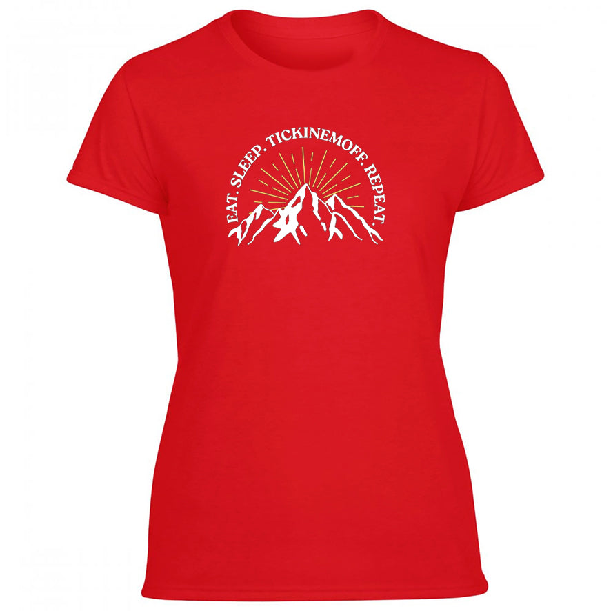 TickinEmOff Women's Tshirt (Eat. Sleep. TickinEmOff. Repeat.)