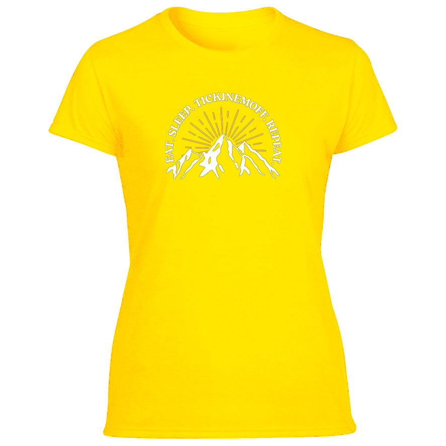 TickinEmOff Women's Tshirt (Eat. Sleep. TickinEmOff. Repeat.)